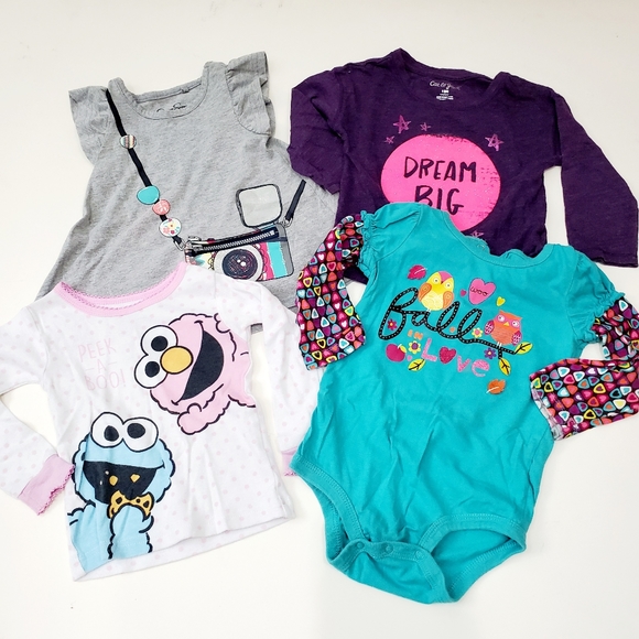 4 Assorted Tops Size 12m Graphic Print Detail - Picture 2 of 9